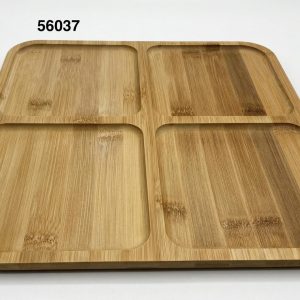 BANDEJA MADERA CUADRADA C/DIVISION 30X30CM