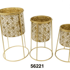 SET MACETERO DECORATIVO METAL 3/1