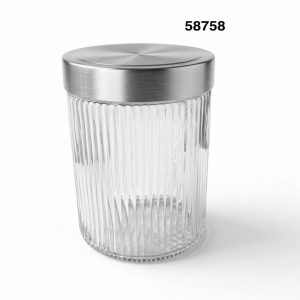 FRASCO CRISTAL C/TAPA ACERO INOX 1300ML 11.2X17CM