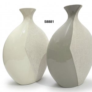 FLORERO PORCELANA GRIS/CREMA 13"