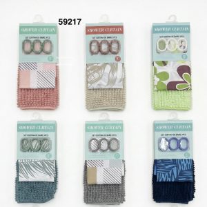 SET ALFOMBRA+CORTINA P/BAÑO 180X180CM