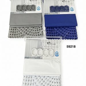 SET ALFOMBRA+CORTINA P/BAÑO 180X180CM