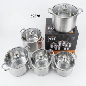SET OLLA C/TAPA ACERO INOX 5/1 22/24/26/28/30CM