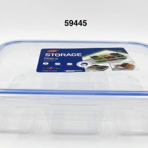 ENVASE PLASTICO HERMETICO C/2 DIVISIONES 19X19X6CM