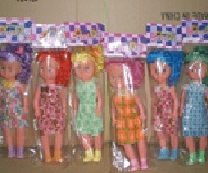 MUÑECA 12" C/OJOS MOV EN FUNDA