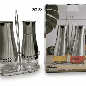 SET DE VINAGRERA Y ACEITE 3/1 C/BASE 9X17CM