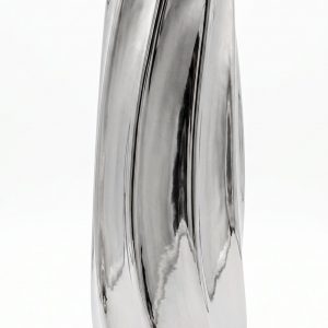 FLORERO GRIS/PLATA 12.5X12.5X30CM