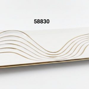 PLATON DECORATIVO C/DIS BLANCO/DORADO 39X17.5X3CM