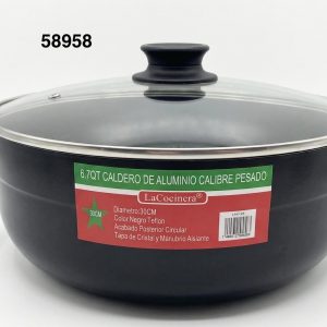LACOCINERA CALDERO TEFLON C/TAPA CRISTAL 30CM