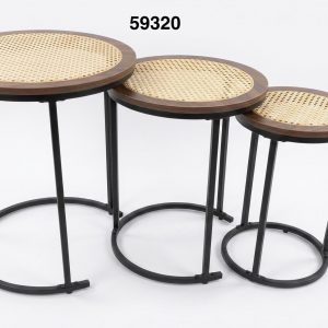SET MESA DECORATIVA RATTAN 3/1 53/49/45CM