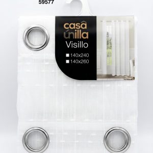 CORTINA VISILLO BLANCA BROCADA 140X230CM