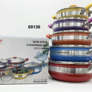 SET DE OLLAS ALUMIN C/TAPA 5/1 18/20/22/24/26CM