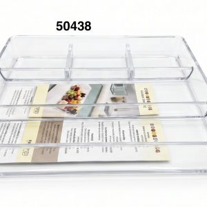 ENVASE PET RECT C/4DIV 30.5X20.5X5CM
