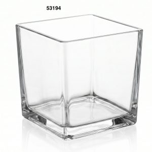 FLORERO CUADRADO DE CRISTAL 14X14X14CM