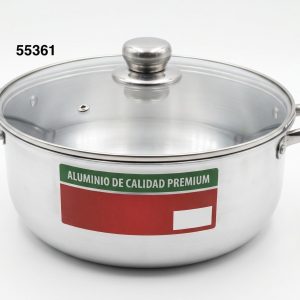 LACOCINERA CALDERO ALUMINIO C/TAPA CRISTAL 33CM