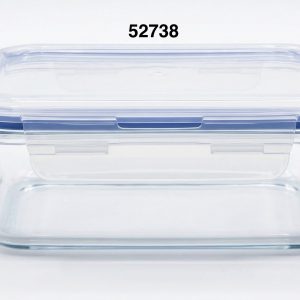 ENVASE CRISTAL RECT C/TAPA 1040ML 19X15X6CM