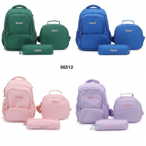EXPL SET MOCHILA 14" C/LONCHERA+ESTUCHE COL SOLIDO