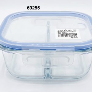 ENVASE HTICO CUAD CRIST 2DIV C/TAPA 16X16X6.5CM