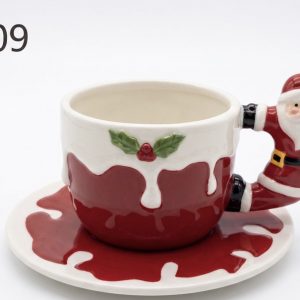 TAZA C/PLATILLO NAVIDAD 10X7.5CM
