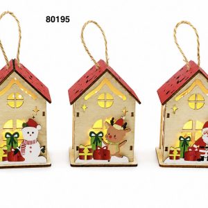 CASITA C/LUZ ADORNO DE NAVIDAD 6X5.5X9.3CM