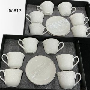 SET TAZA C/PLATILLO ORILLA DOR 12/1 CAJA