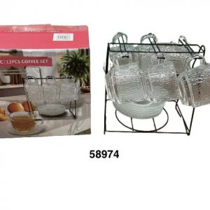 SET TAZA C/PLATILLO CRISTAL 7X6.2CM C/ESTANTE 12/1