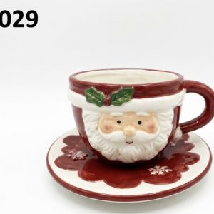 TAZA C/PLATILLO C/DIS NAVIDAD 10X7CM