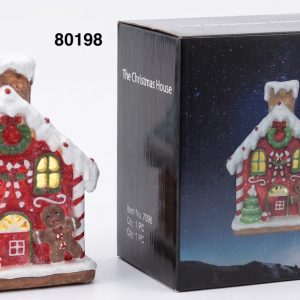 CASA C/LUZ + MUSICA NAVIDAD 13X11X18CM