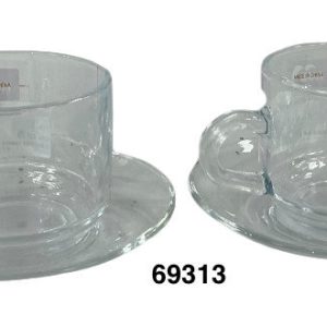SET DE TAZA DE CRISTAL C/PLATILLO 12/1