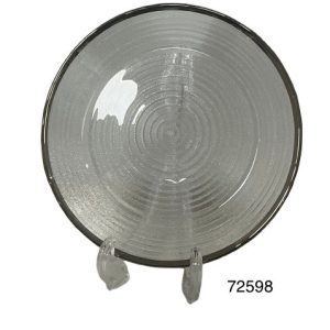 PLATO DE CRISTAL ORILLA PLATEADA 20.5CM