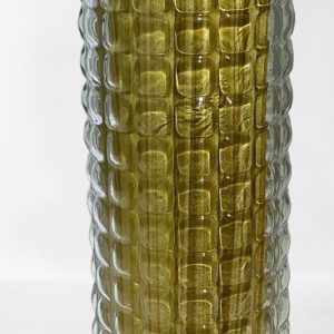 FRASCO CRISTAL C/TAPA METAL 13.6X13.6X27.3CM