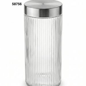 FRASCO CRISTAL C/TAPA ACERO INOX 2200ML 11.2X27.2CM