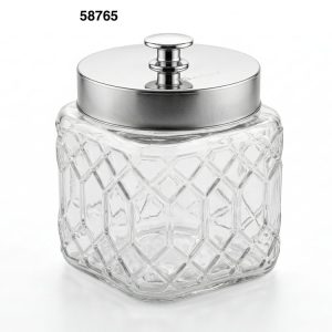 FRASCO CRISTAL C/TAPA METAL 1100ML 11.5X11.5X14CM