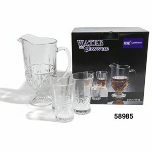 SET JARRA CRISTAL C/VASOS 6+1
