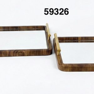 SET BANDEJA DECORATIVA C/ESPEJO 2/1 43/35CM