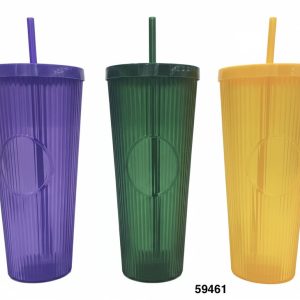 VASO CHUPI PLASTICO C/SORBETE 10X22.5CM