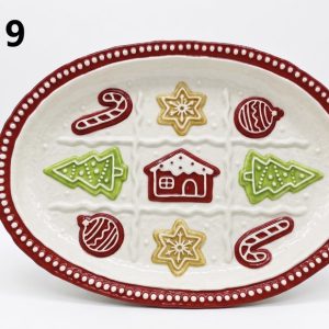 PLATO OVALADO C/DIS NAVIDAD 30X22CM