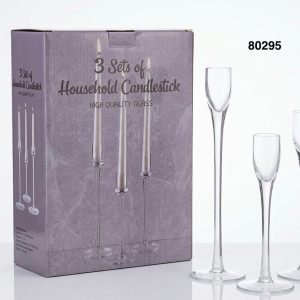 SET CANDELABRO DE CRISTAL 3/1 20/23/26CM